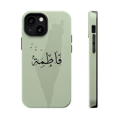 Personalized Arabic Name - IPhone Magnetic Impact-Resistant Cases - Palestine Design iPhone 13 Mini / Glossy Phone Case
