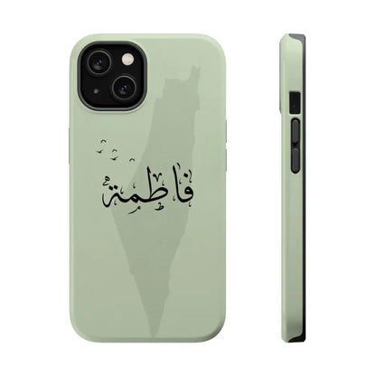 Personalized Arabic Name - IPhone Magnetic Impact-Resistant Cases - Palestine Design iPhone 14 / Glossy Phone Case