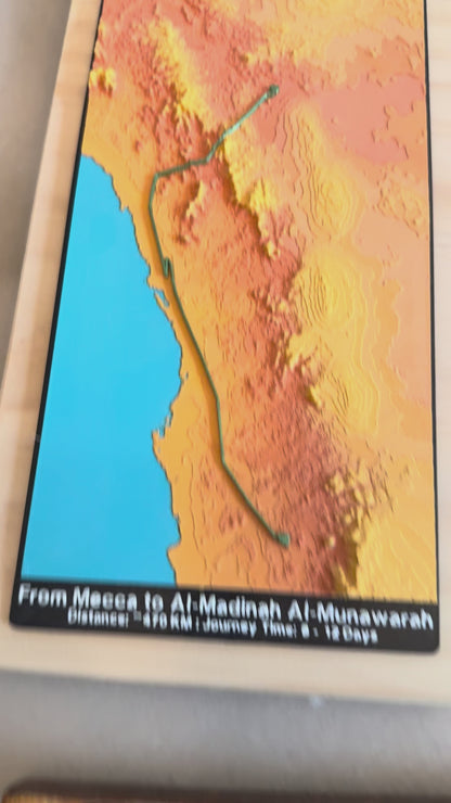 The Prophetic Hijra Path - Topography 3D Map